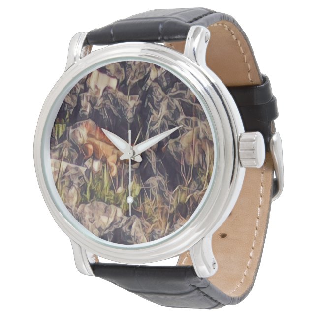 Montre Art du guana orange (Incliné)