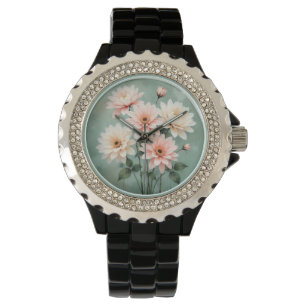 Montre Art Élégant Chrysanthème Rose