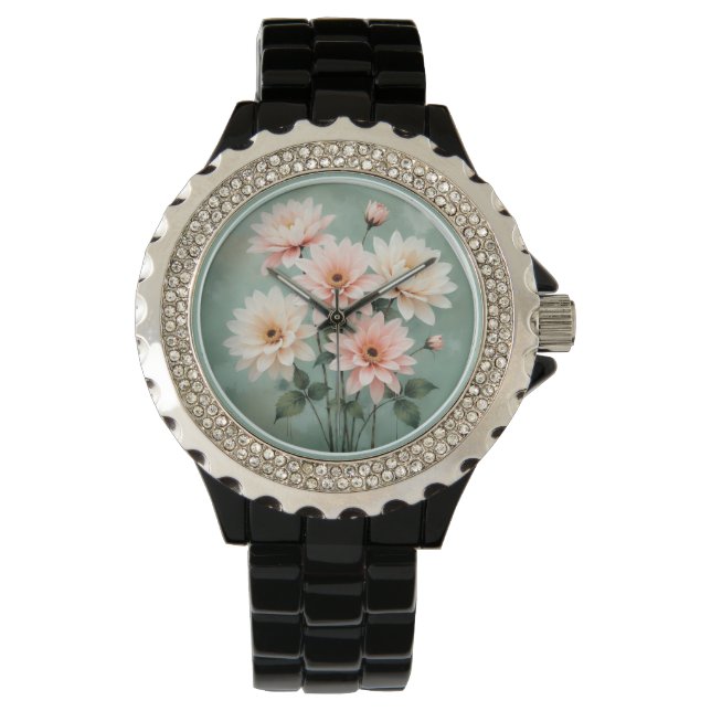 Montre Art Élégant Chrysanthème Rose (devant)