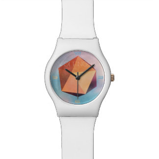 Montre Art géométrique de cuivre du minerai 3D