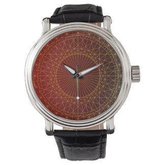 Montre Art ligne or de luxe et couleur dégradé rouge