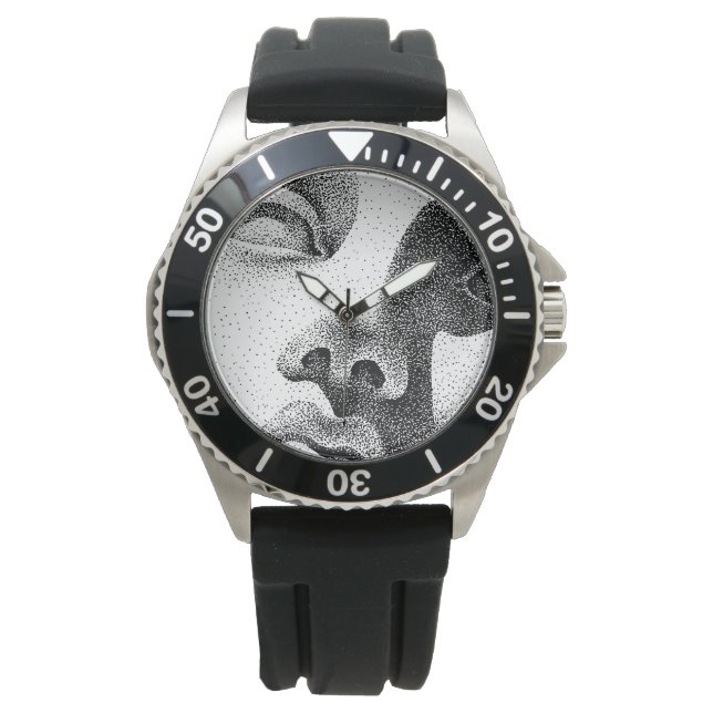 Montre Art matriciel : Visage de marbre classique (devant)