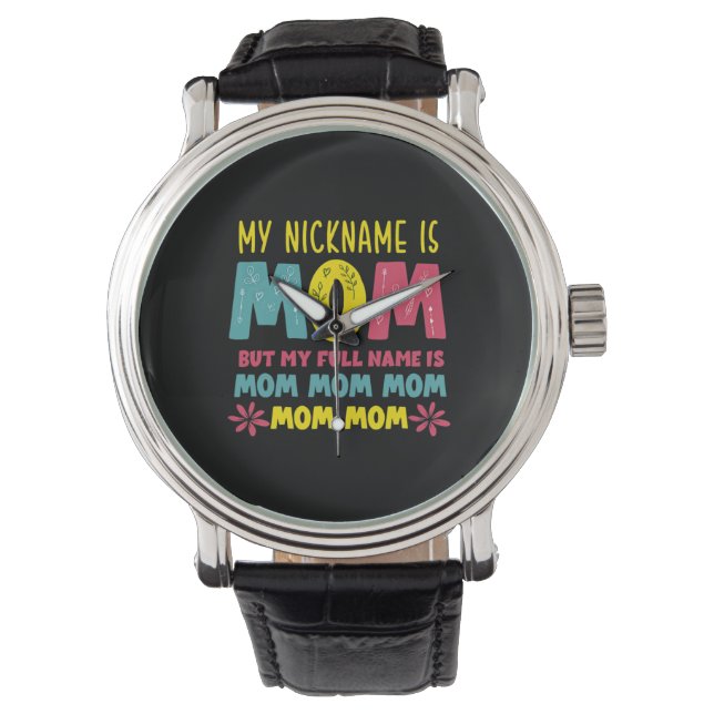 Montre Art Mère | Mon pseudo est l'anniversaire de maman (devant)