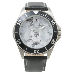 Montre Art moderne abstrait noir et blanc