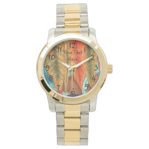 Montre art moderne couleurs de feuilles d'automne origina