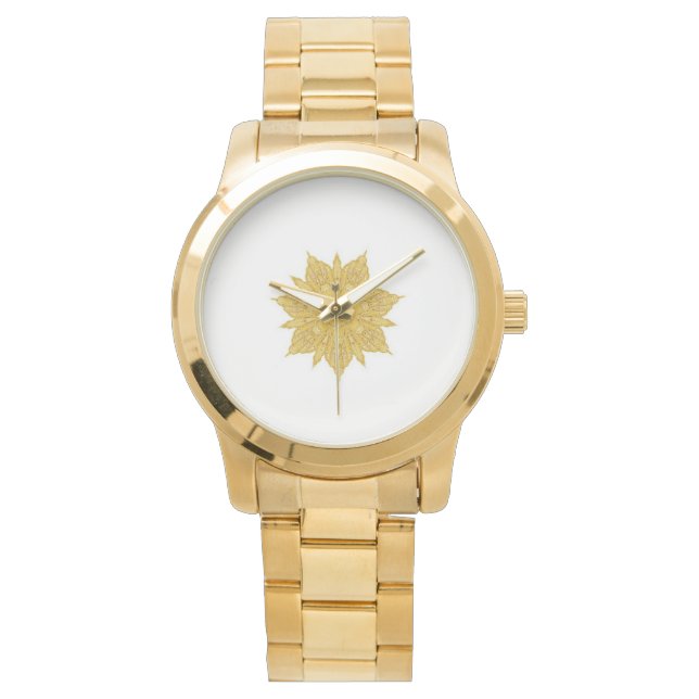 Montre Art moderne Gold Flower cadeau de vacances (devant)