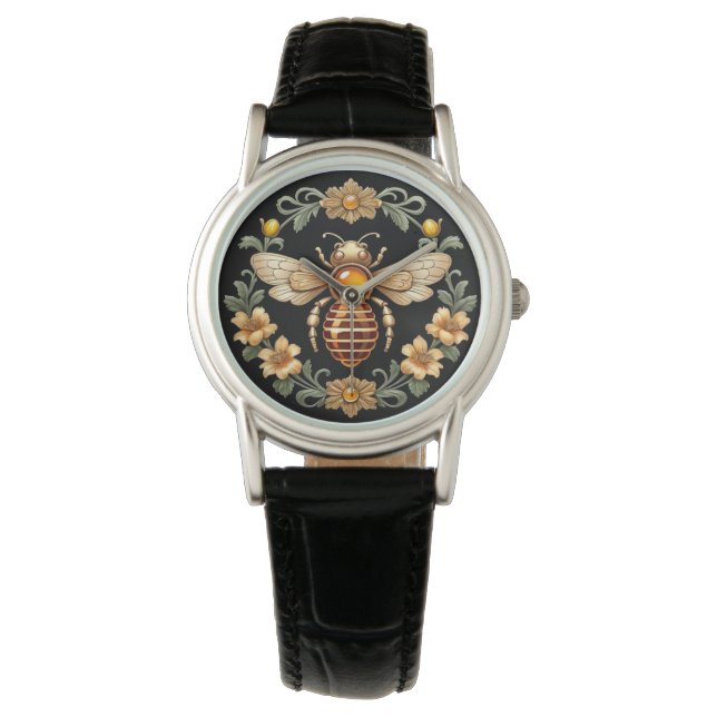 Montre Art Nouveau Bee on Black (devant)