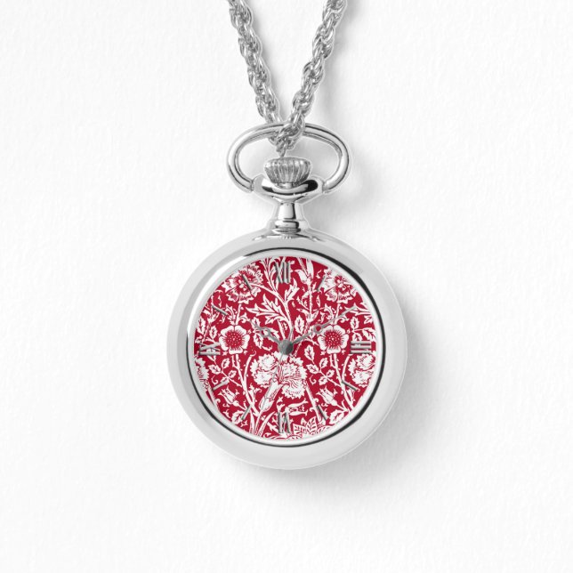 Montre Art Nouveau Carnation Damask, rouge et blanc (Recto)