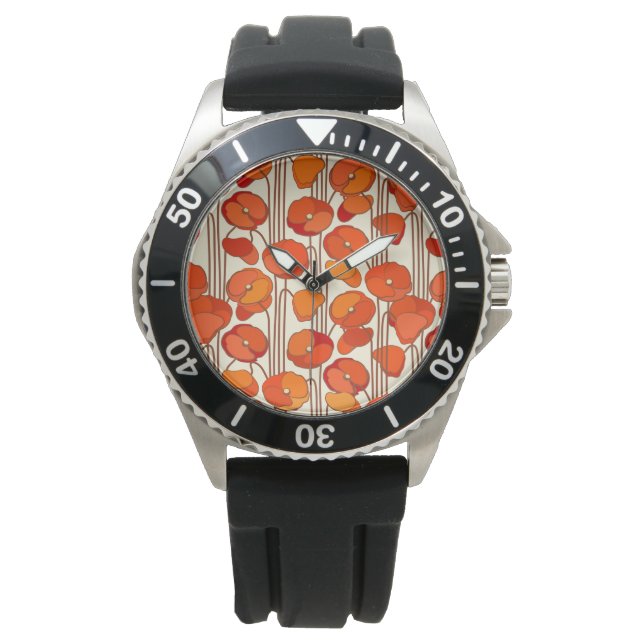 Montre Art Nouveau Coquelicots (devant)