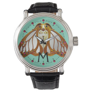 MONTRE ART NOUVEAU MOTH WOMAN MONOGRAS