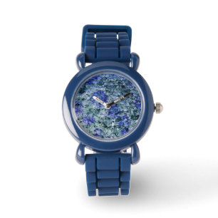Montre Art numérique d'aquarelle bleue arrière - plan a