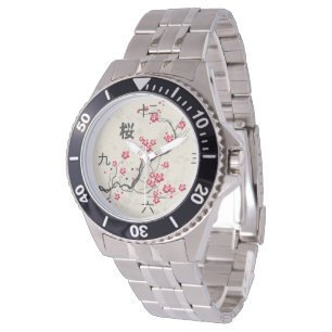 Montre Art oriental de fleurs de cerisier de Sakura de
