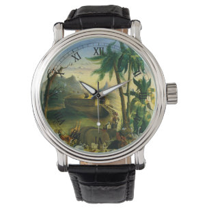 Montre Art populaire victorien vintage, Arche de Noé par 