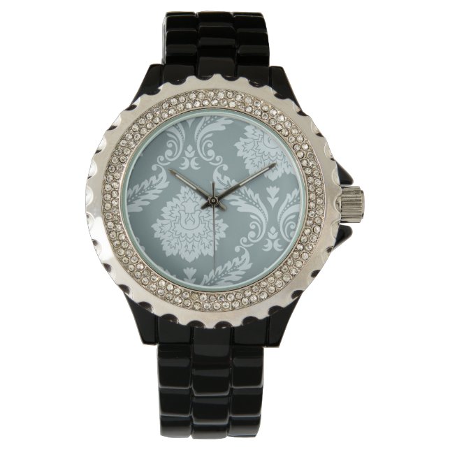Montre Art Rococo Damassé I Bleu Canard Œuf+Turquoise (devant)