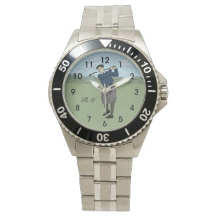 Montre Art vintage décoré d'un monogramme de golf de