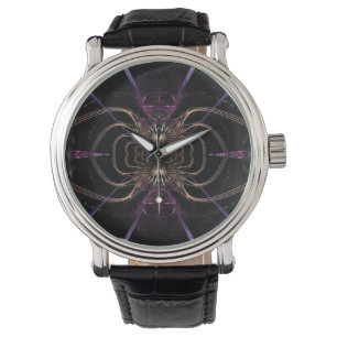 Montre Artiste fractale : Or & Violet Watch
