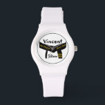 Montre Arts martiaux 4e degré Ceinture noire<br><div class="desc">Customisez la ceinture noire 4e Degré Black Belt Wrist Watch avec le nom de votre artiste martiale et l'année où ils ont gagné leur ceinture noire en karaté, taekwondo, kung fu, judo ou ju jitsu. Cette montre d'arts martiaux fait une idée de cadeau personnalisée pour un test de promotion de...</div>