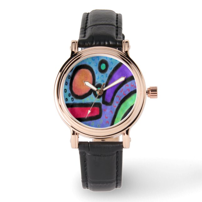 Montre Artwear Abstrait Coloré (Recto)
