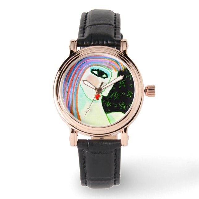 Montre Artwear Abstrait Coloré (Recto)