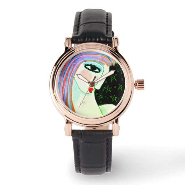 Montre Artwear Abstraites colorées (Recto)