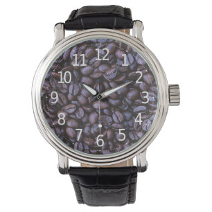 Montre Artwork acrylique de fèves de café grillées 