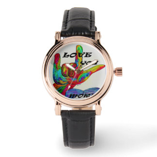 Montre ASL American Sign Language JE VOUS AIME PLUS