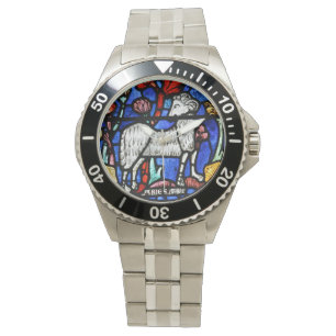 Montre Astrologie Aries Verre Gothique Vitrail Windows W 