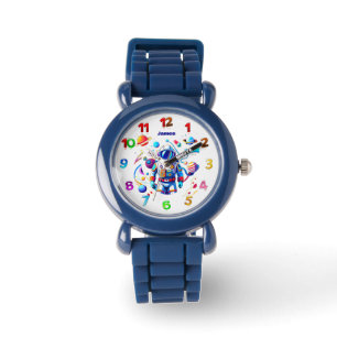 Montre Astronaut coloré et Univers en couleurs vives
