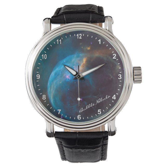 Montre Astronomie et bulle Nebula Watch, Hubble / Galaxie (devant)