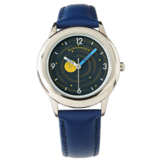 Montre Astronomie geek Étoiles Abstraites Lune Nom des en