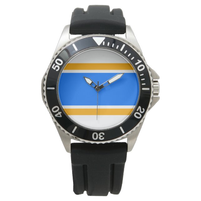 Montre Athletic Bleu Bleu Orange Blancs de course (devant)