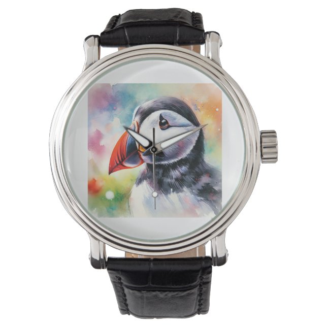 Montre Atlantic Puffin 010824AREF118 - Watercolor (devant)