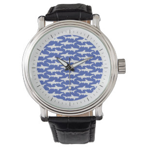 Montre Attaque de requin - bleu et blanc