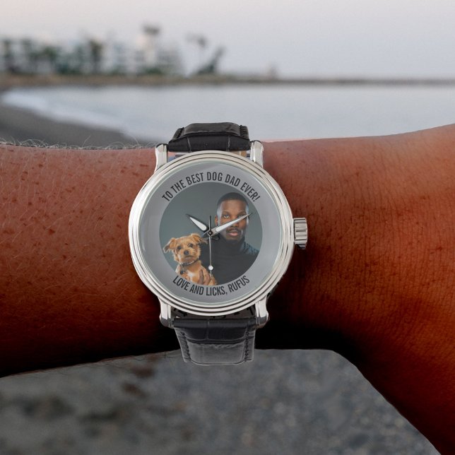 Montre Au meilleur papa de chien jamais personnalisé phot (Créateur téléchargé)