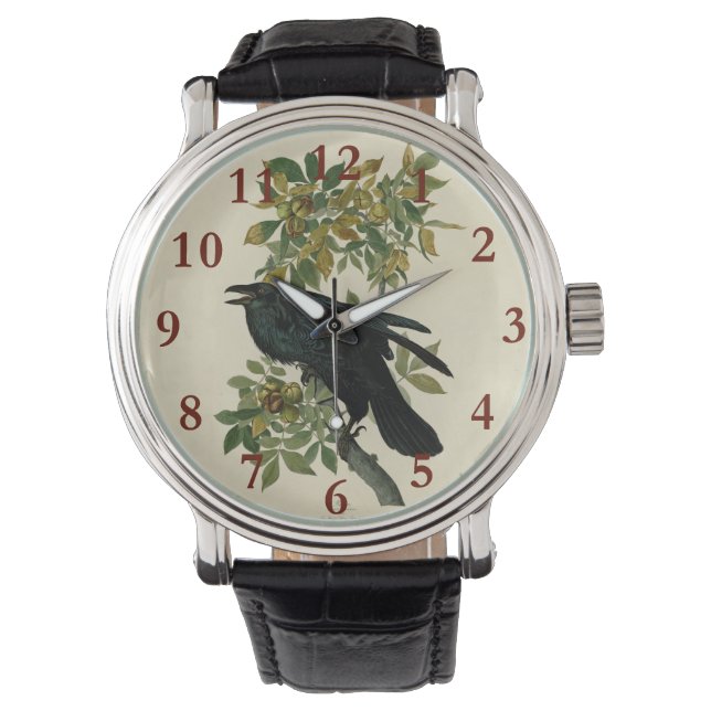 Montre Audubon Raven Oiseau classique (devant)