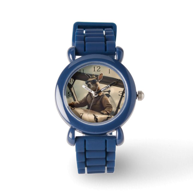 Montre Aussie Kangaroo Avion Pilote, (Recto)