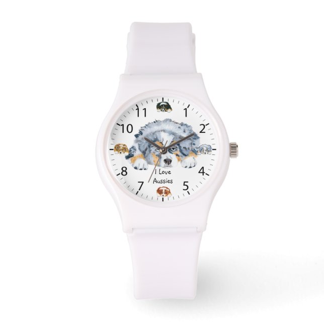 Montre Australian Shepherd Puppy Womens Watch (Recto)