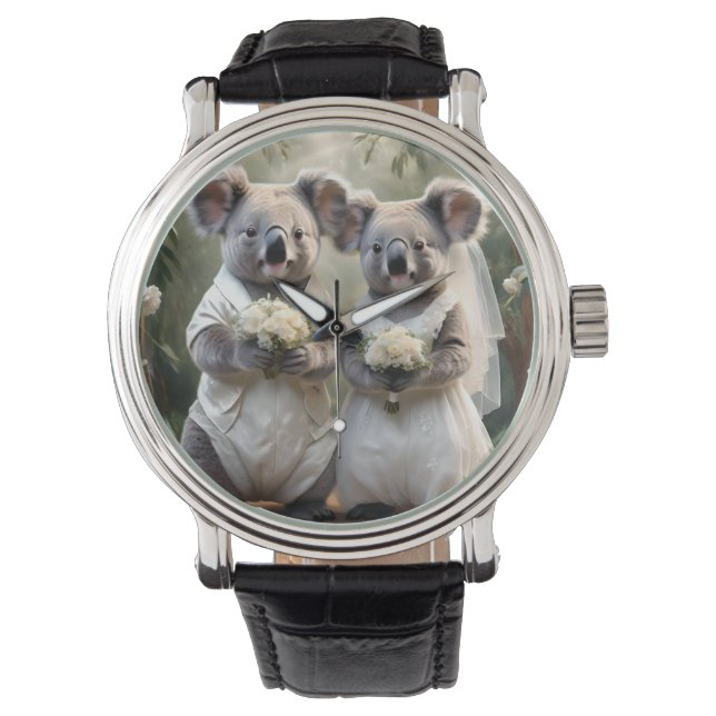 Montre Australien Koala Bear Mariage blanc (devant)