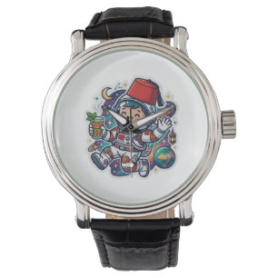 Montre Autocollant de thé à la menthe de l'astronaute mar
