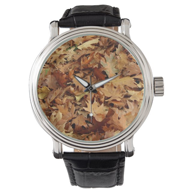 Montre automne, feuille sec (devant)