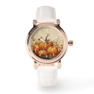 Montre Automne Rustique Orange Citrouille