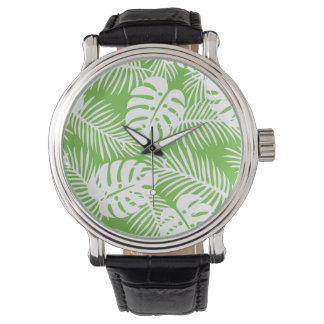 Montre automne tropical, motifs de feuilles d'été