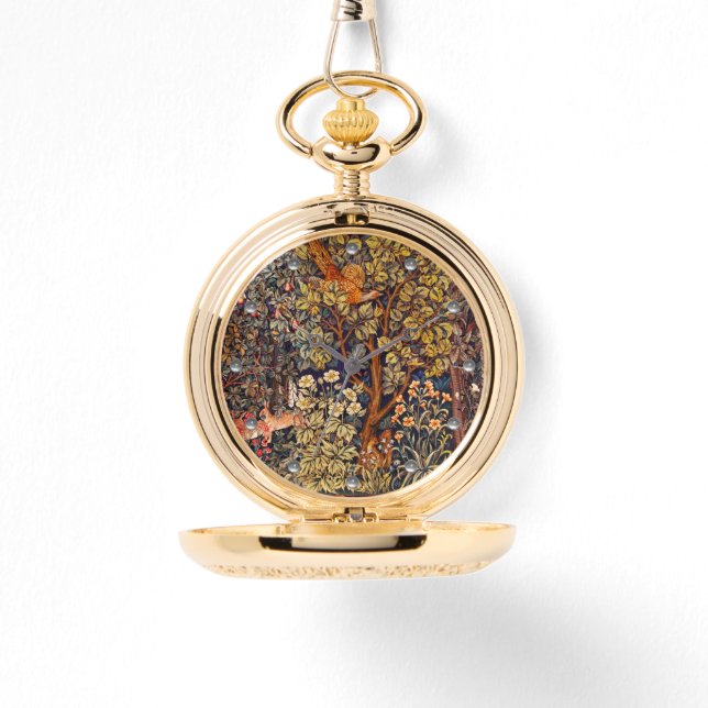 Montre AUTUMN FOREST ANIMALS Haricots, faisan, Brown Flor (Recto)