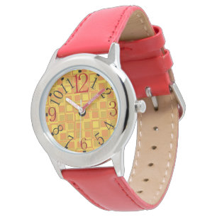 Montre aux carrés orange des années 70