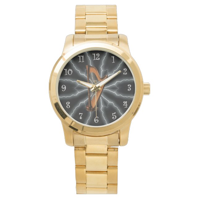 Montre Avant-Garde, Éclairage de la harpe 01 B, Noir/Arge (devant)