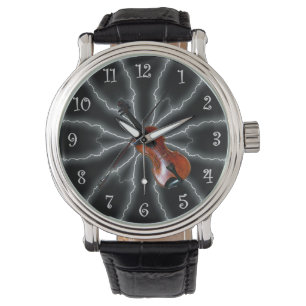 Montre Avant-Garde, Éclairage de violon 01 B, Noir/Argent