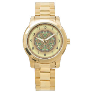 Montre Avant - Garde, Vert et Or, Design KNF 1 ~