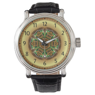 Montre Avant - Garde, Vert et Or, Design KNF 1 ~