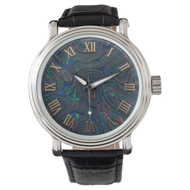 Montre avec cadran de style Opale Noire (devant)