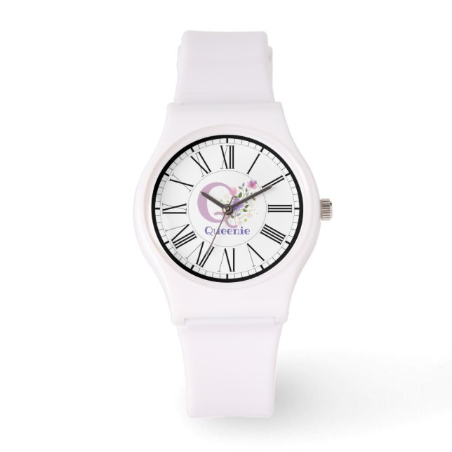 Montre avec design de chiffres romains et initiale (Recto)